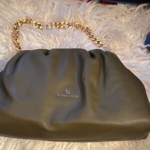 Michael Kors Olive Shoulder Bag with Gold Chain